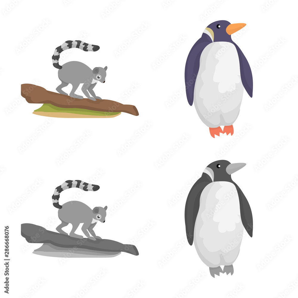 Obraz premium Vector design of nature and fun symbol. Set of nature and entertainment stock vector illustration.