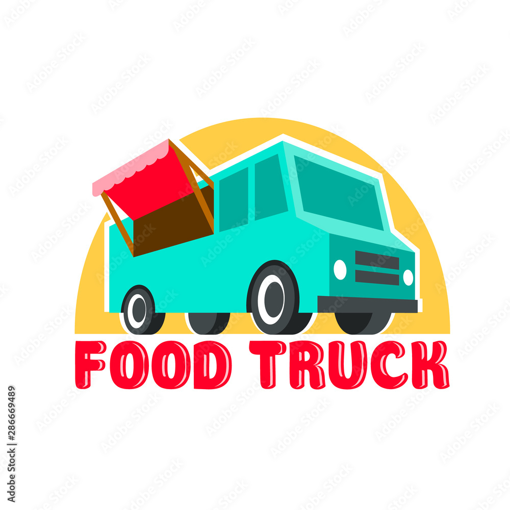 food truck cartoon vector car 