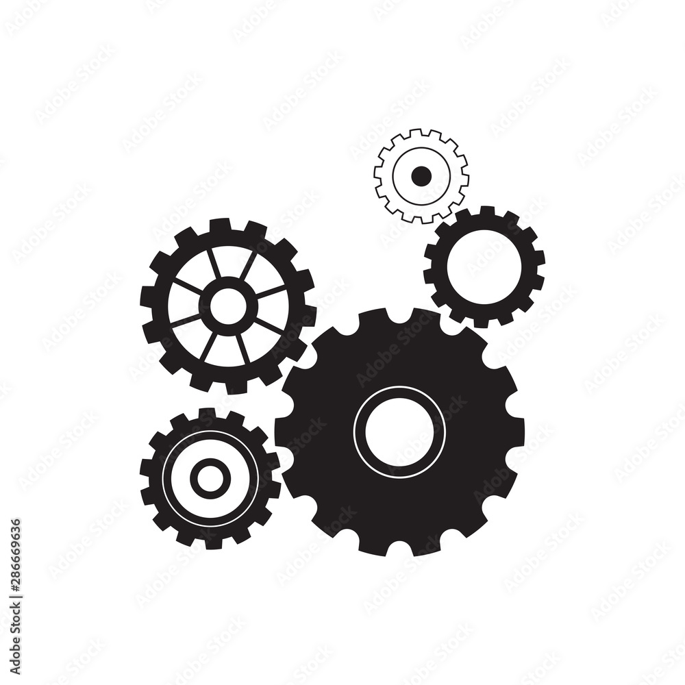 set of gears.vector set of gears.vector