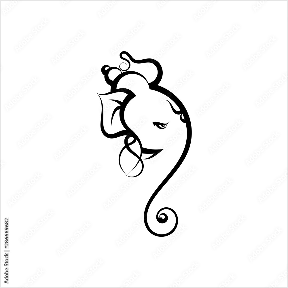 Ganesha The Lord Of Wisdom Calligraphic Style Ganesha The Lord Of Wisdom Calligraphic Style