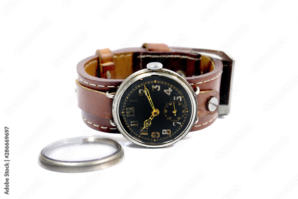 Antique world war 1 1915 era watch 1915 black ceramic dial with 925 silver case Antique world war 1 1915 era watch 1915 black ceramic dial with 925 silver case