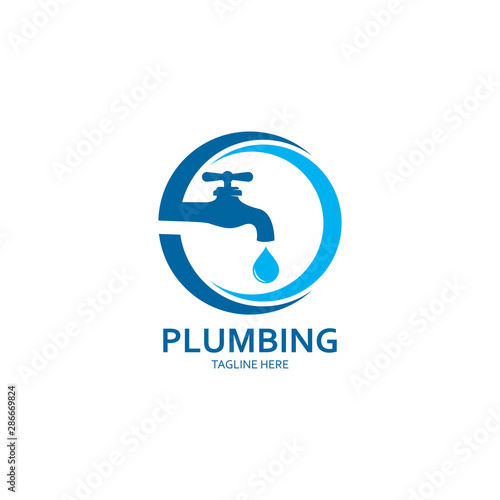 Plumbing logo vector icon illustration design 