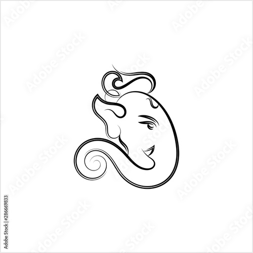 Ganesha The Lord Of Wisdom Calligraphic Style