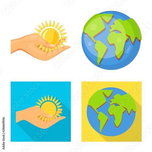 Vector design of innovation and technology sign. Set of innovation and nature stock vector illustration.