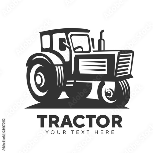 tractor abstract logo emblem on white background