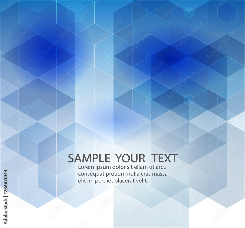 Vector Abstract geometric background. Template brochure design. Blue hexagon shape Vector Abstract geometric background. Template brochure design. Blue hexagon shape