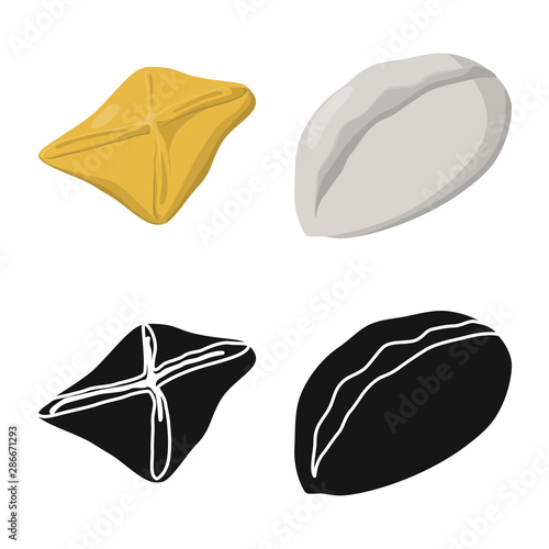Vector illustration of products and cooking icon. Set of products and appetizer stock symbol for web.