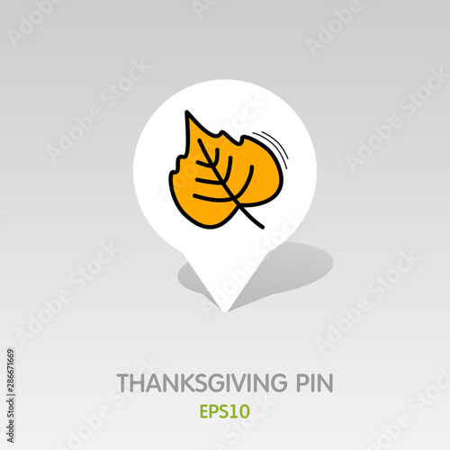 Autumn Leaves poplar pin map icon