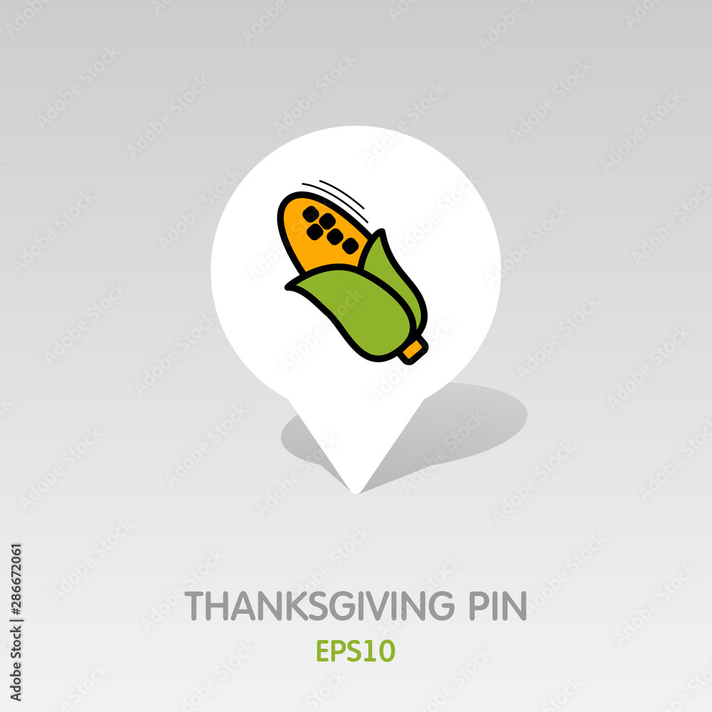 Corn pin map icon. Harvest. Thanksgiving vector Corn pin map icon. Harvest. Thanksgiving vector
