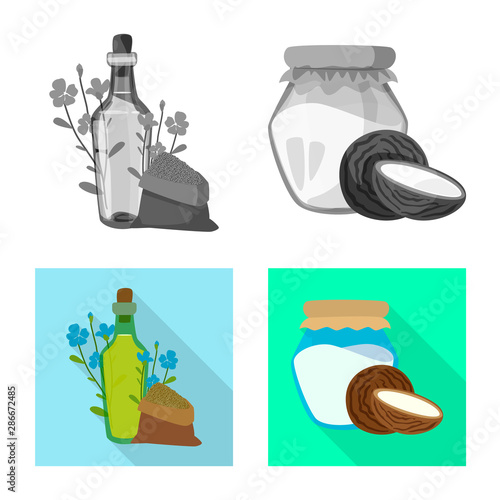 Isolated object of healthy and vegetable sign. Set of healthy and agriculture vector icon for stock.