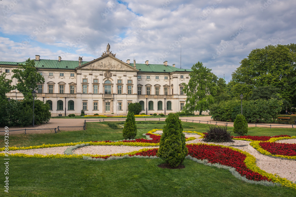 Baroque Krasinski Palace in Warsaw, Poland