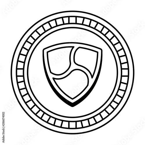 Isolated nem coin vector design