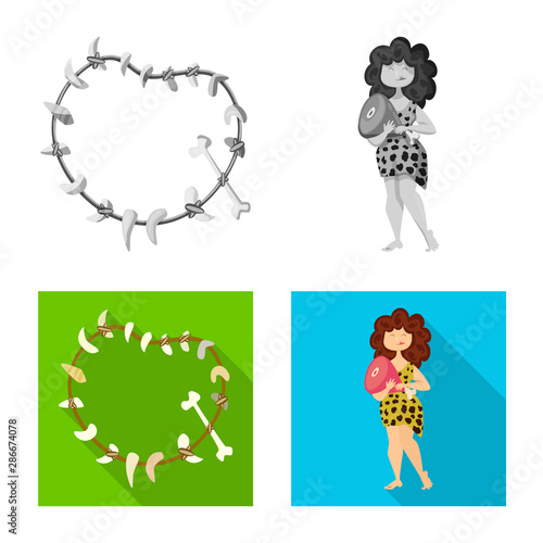 Isolated object of evolution and prehistory sign. Set of evolution and development stock symbol for web.