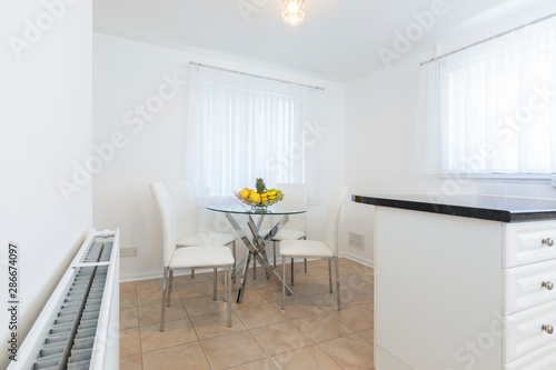 Modern dining area with a dining table