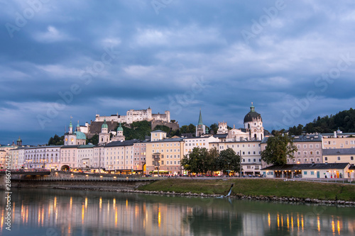 Diferents views of Salzburg skyline with Festung Hohensalzburg and Salzach river in summer, Salzburg, Salzburger Land, Austria © Jorge Fuentes