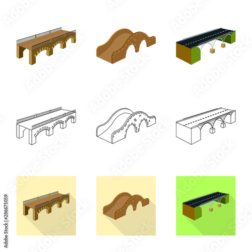 Isolated object of connection and design logo. Collection of connection and side vector icon for stock.