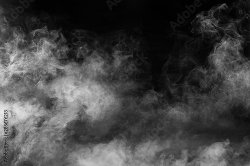 spectacular abstract white smoke isolated black background