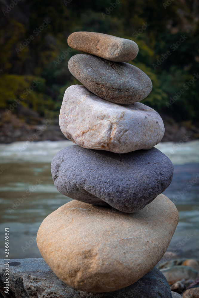 stack of stones on the beach stack of stones on the beach