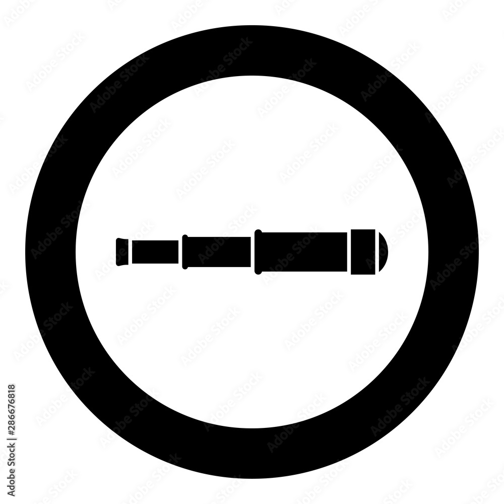 Spyglass Monocular Telescope lens icon in circle round black color vector  illustration flat style image Stock Vector | Adobe Stock