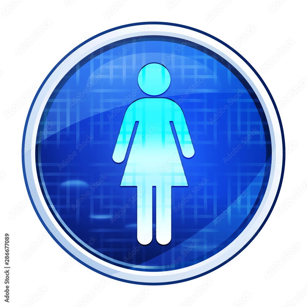 Woman icon futuristic blue round button vector illustration Woman icon futuristic blue round button vector illustration