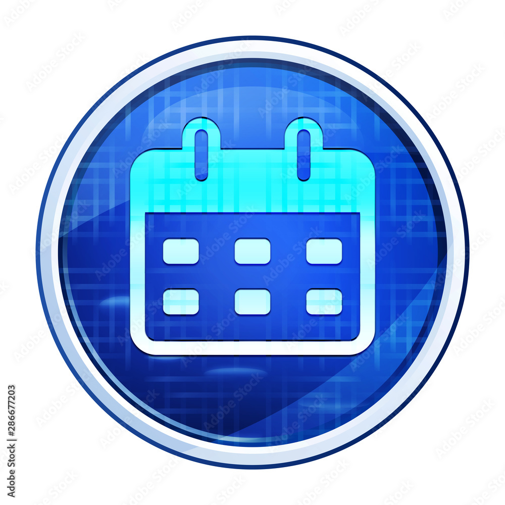 Calendar icon futuristic blue round button vector illustration