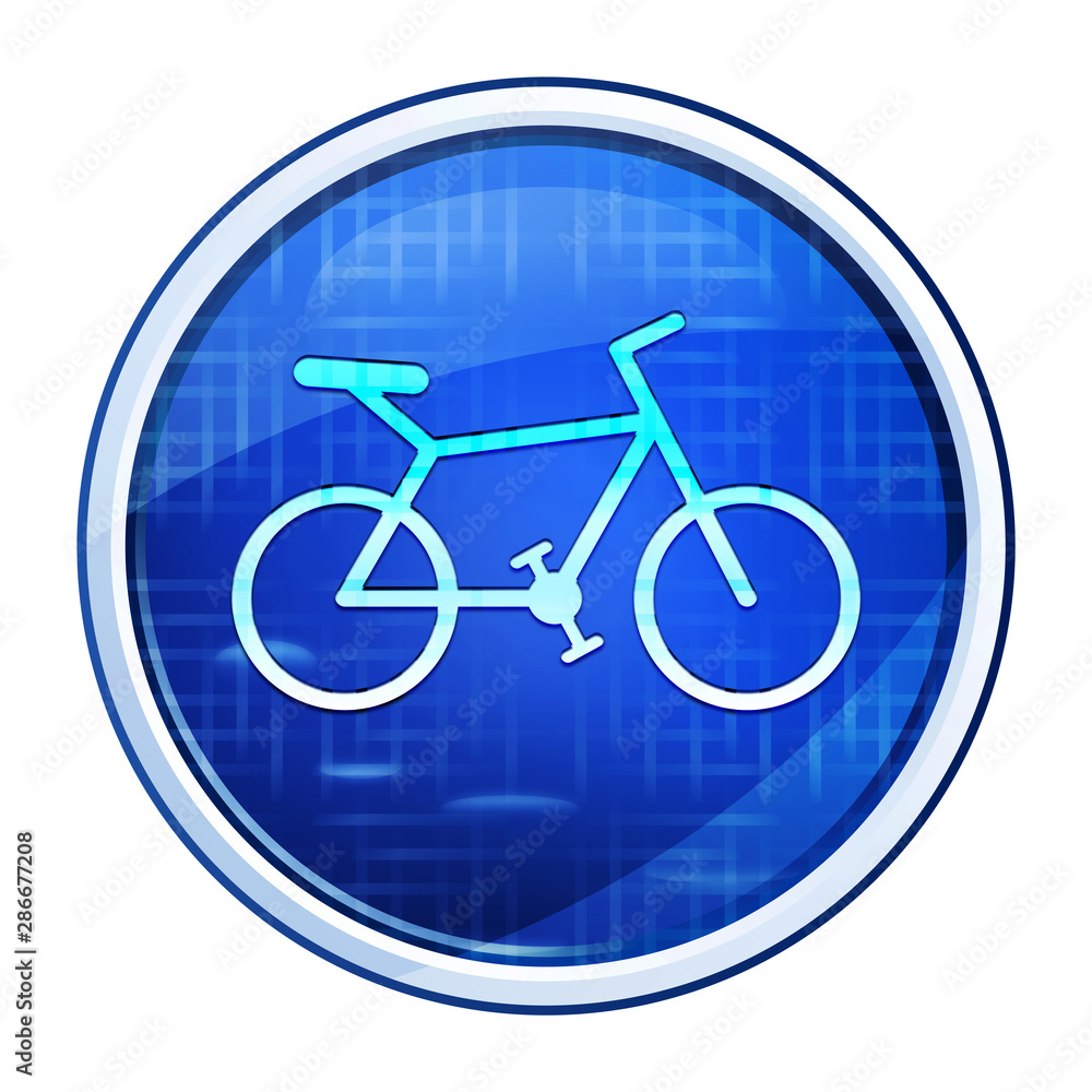 Bicycle icon futuristic blue round button vector illustration Bicycle icon futuristic blue round button vector illustration