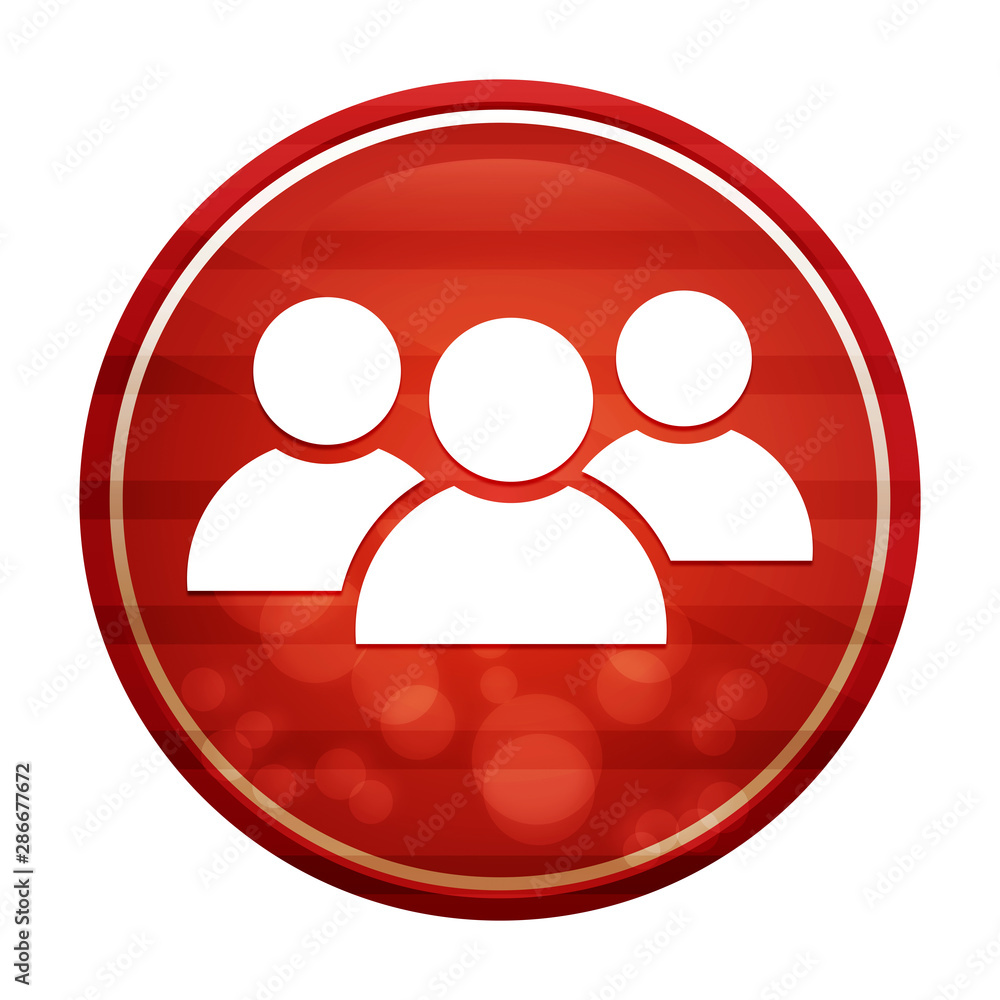 Group icon realistic diagonal motion red round button illustration Group icon realistic diagonal motion red round button illustration