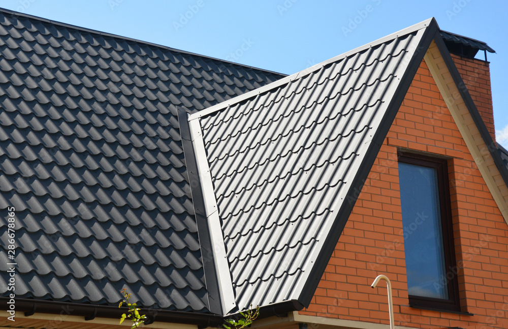 Fototapeta premium Attic roof construction with waterproofing in problem area