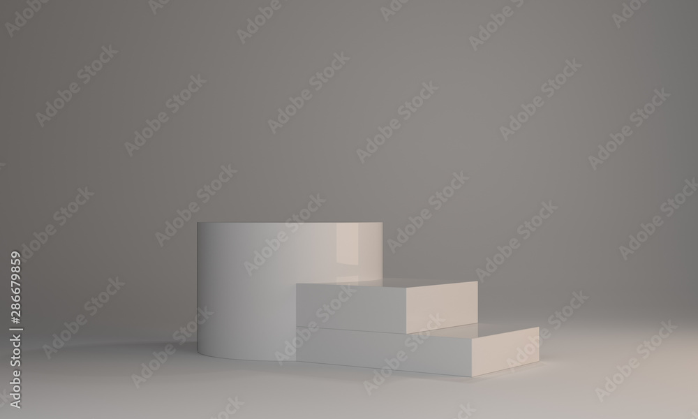 Backdrop Of POS Promotional Cube Display. 3D render Backdrop Of POS Promotional Cube Display. 3D render