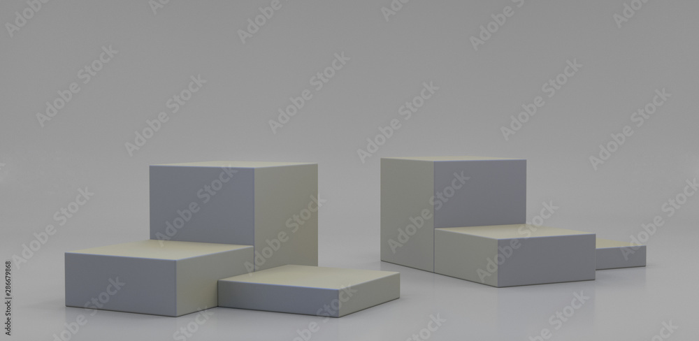 Backdrop Of POS Promotional Cube Display. 3D render Backdrop Of POS Promotional Cube Display. 3D render