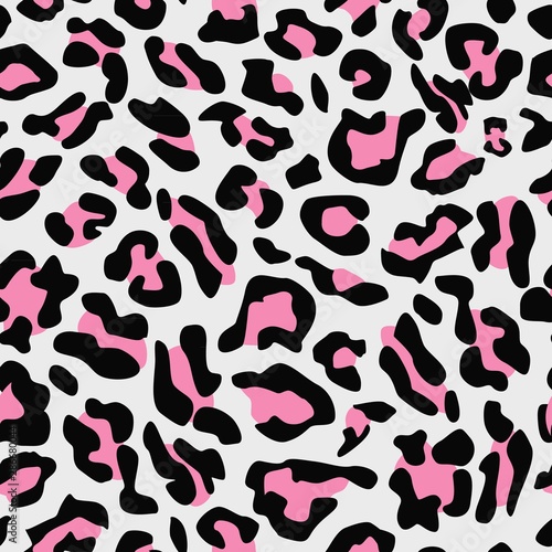 Seamless pink leopard texture pattern.
