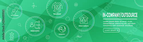 In-Company and Outsource Icon Set - web header banner