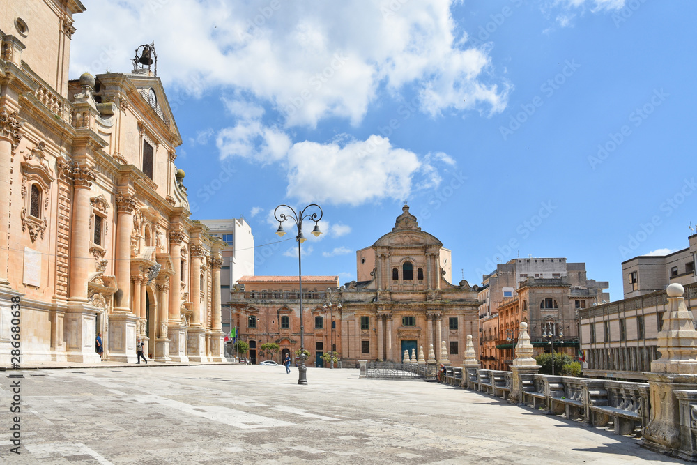 The churches of the old city of Ragusa, in Italy