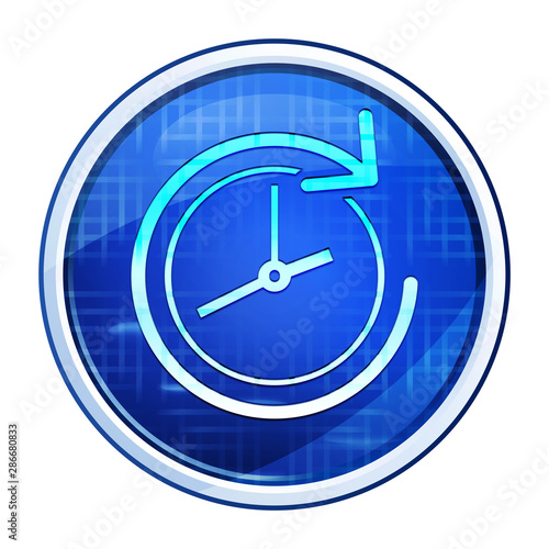 History icon futuristic blue round button vector illustration