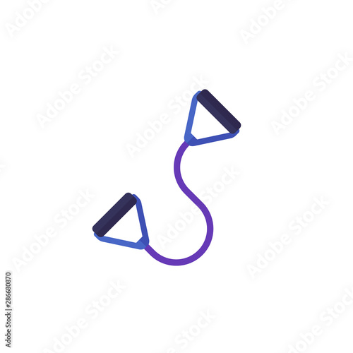 exercise band isolated on white, vector icon