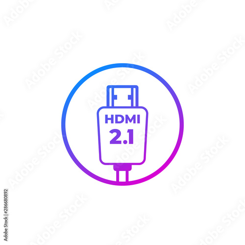 HDMI 2.1 icon, vector sign