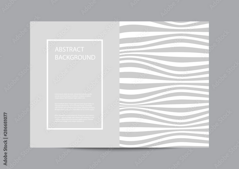 Fototapeta premium Abstract background with wavy lines pattern on gray background