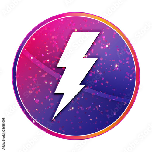 Lightning icon creative trendy colorful round button illustration
