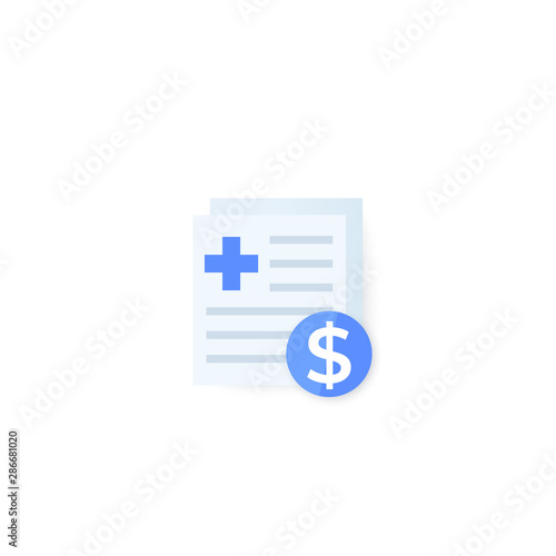 medical bills icon, vector design