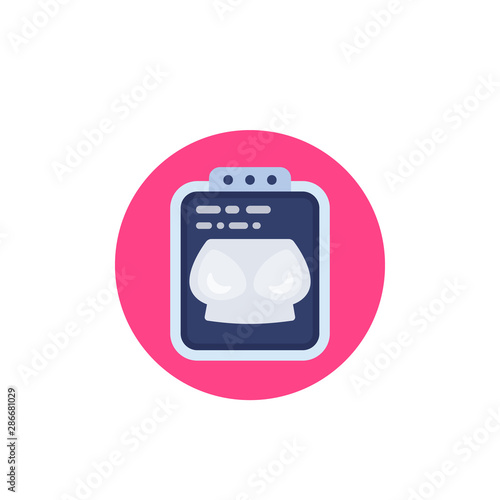 Mammogram icon on white, vector