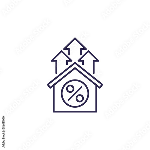 mortgage rate growth line icon