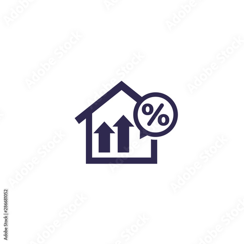 mortgage, loan rate growth icon