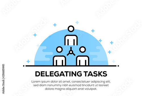DELEGATING TASKS ICON CONCEPT