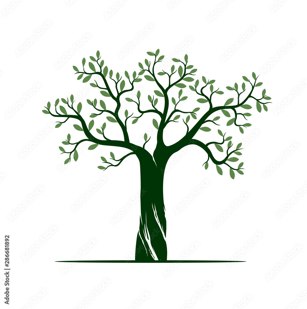 Tree on white background with Roots. Vector Illustration and concept pictogram. Tree on white background with Roots. Vector Illustration and concept pictogram.