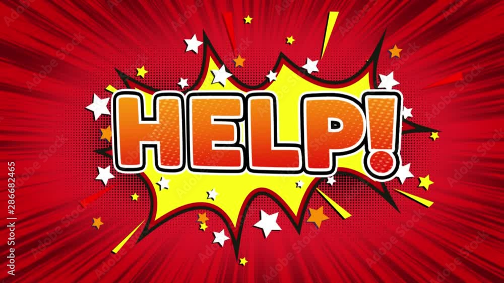 Help! Text Pop Art Style Expression. Retro Comic Bubble Expression ...