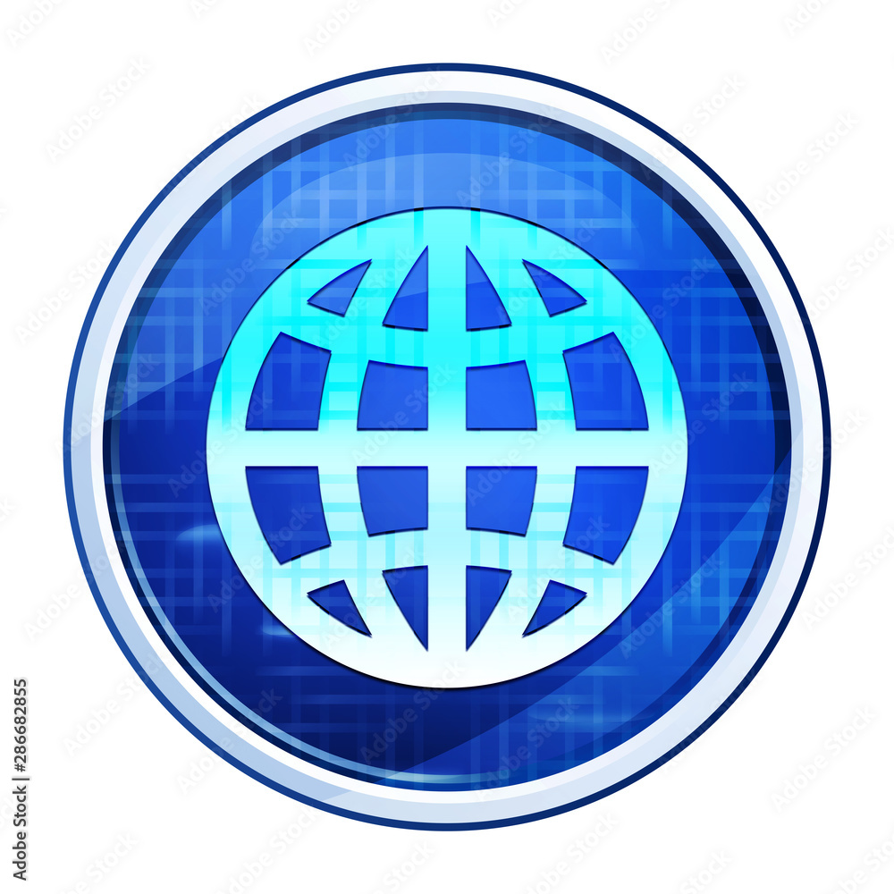 World icon futuristic blue round button vector illustration World icon futuristic blue round button vector illustration