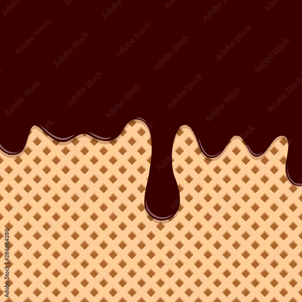 Fototapeta premium Melting ice cream, poster design template, vector illustration
