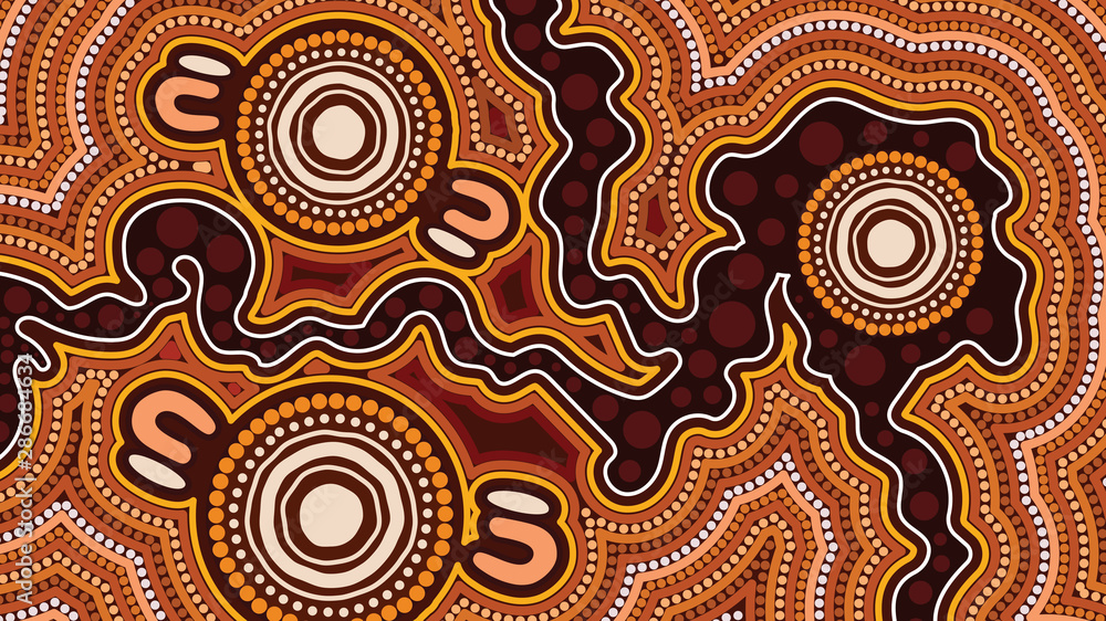 Aboriginal dot art vector background. Aboriginal dot art vector background.