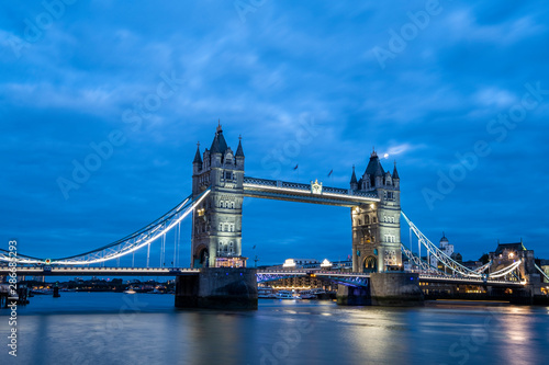 tower bridge in London at blue hour