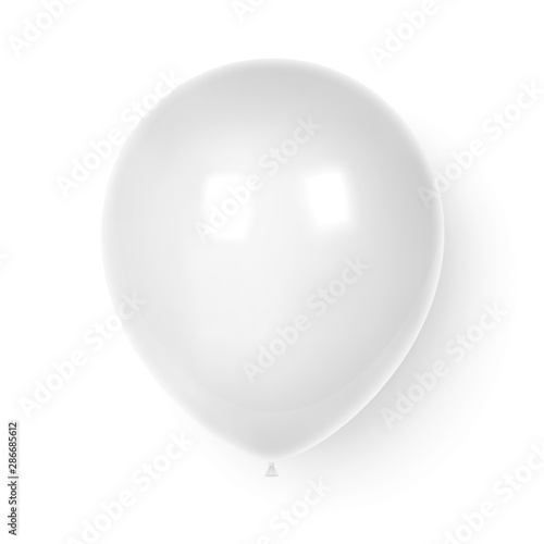 3d Realistic Colorful Balloon. Birthday balloon for party and celebrations.  Isolated on white Background. Vector Illustration